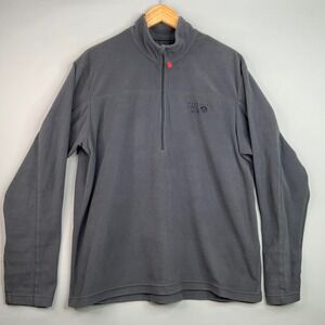 Mountain Hardwear Fleece Pullover Gray 1/4 Zip Jacket Men's L Lightweight